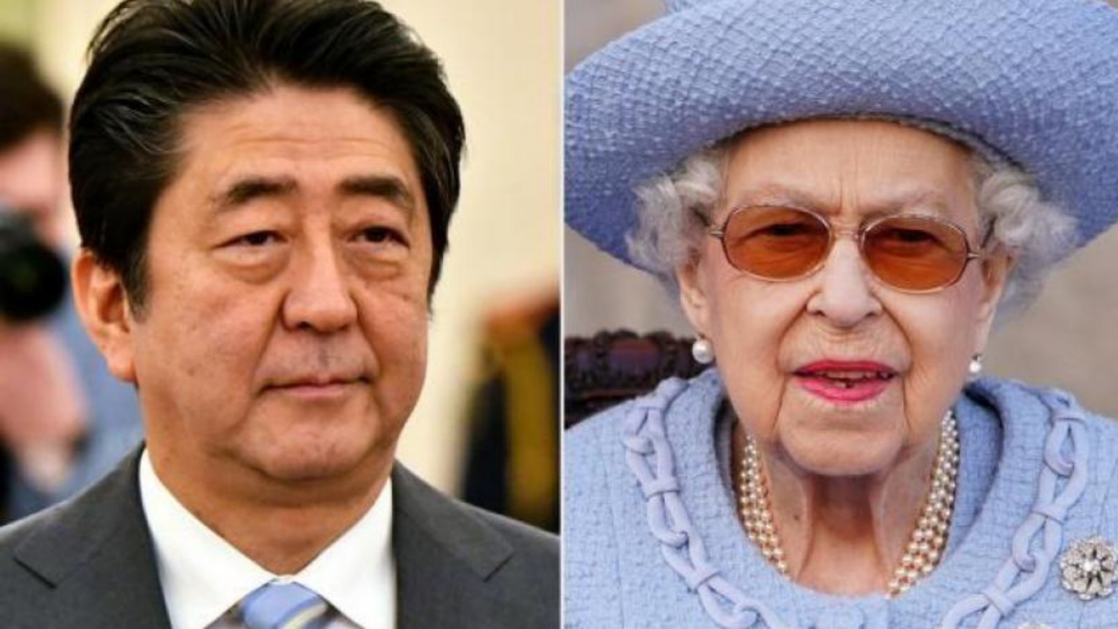 الملكة الراحلة إليزابيث الثانية ورئيس الوزراء الياباني الراحل شينزو آبي 