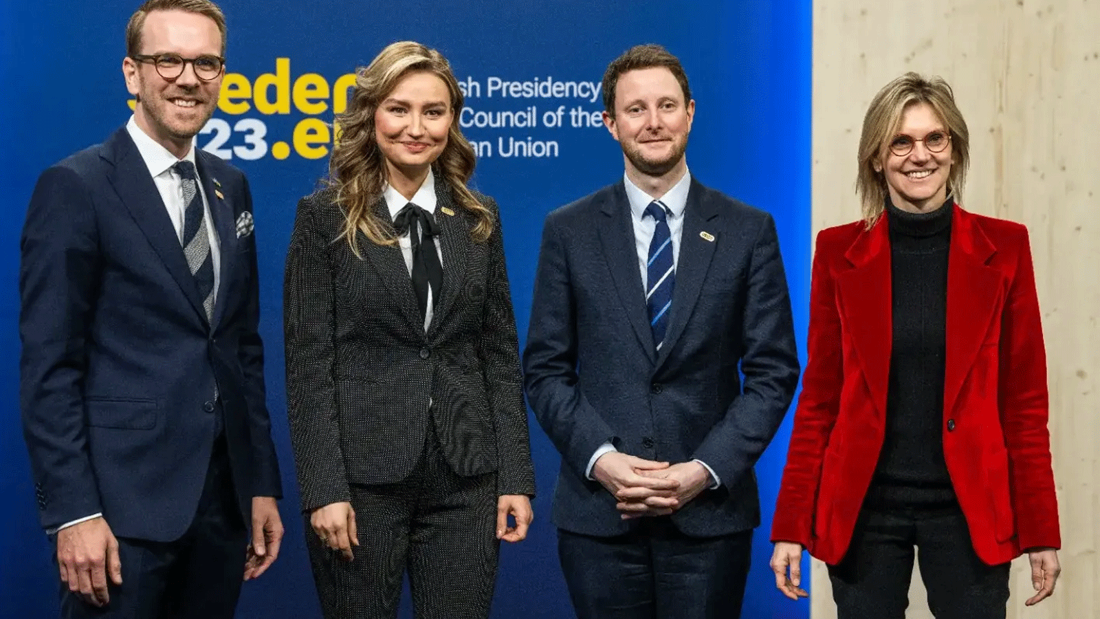 كليمنت بون، وأغنيس بانيير روناتشر في ستوكهولم ، خلال المشاركة في الاجتماع غير الرسمي مع الوزراء الأوروبيين للاتصالات والنقل والطاقة