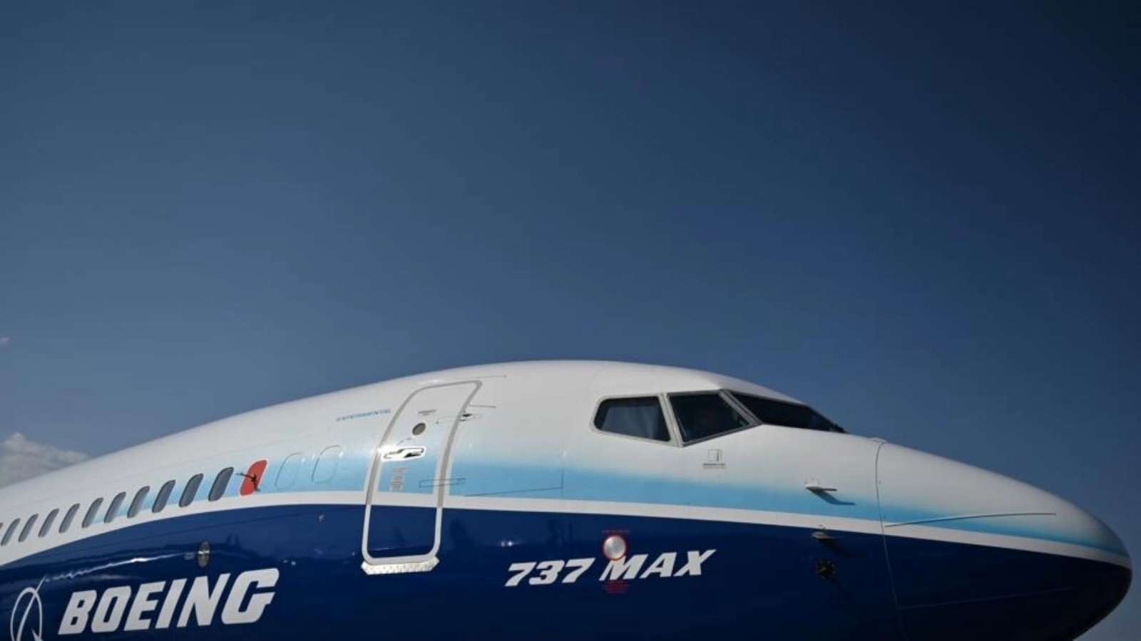 طائرة بوينغ 737 ماكس في معرض فارنبورو للطيران بتاريخ 18 تموز (يوليو) 2022