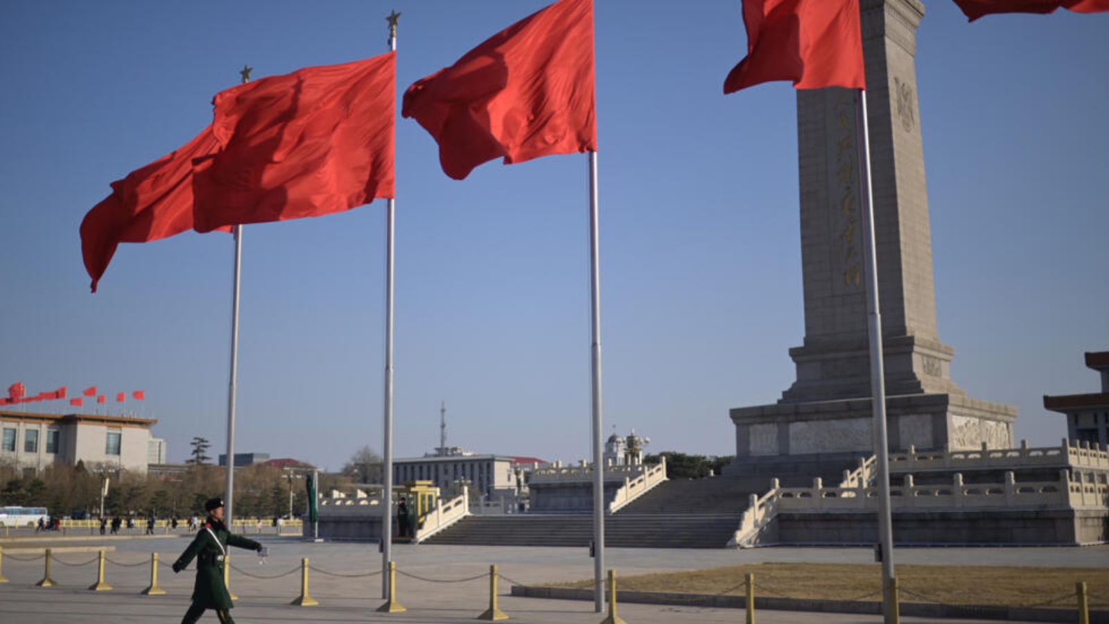 ميدان تيانانمن في بكين في 3 آذار (مارس) قبيل بدء البرلمان الصيني دورته السنوية