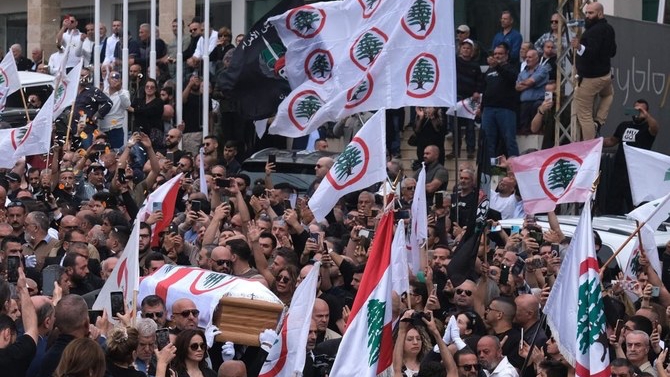 خلال تشييع الناشط في حزب القوات اللبنانية باسكال سليمان الذي اغتيل في ظروف ملتبسة