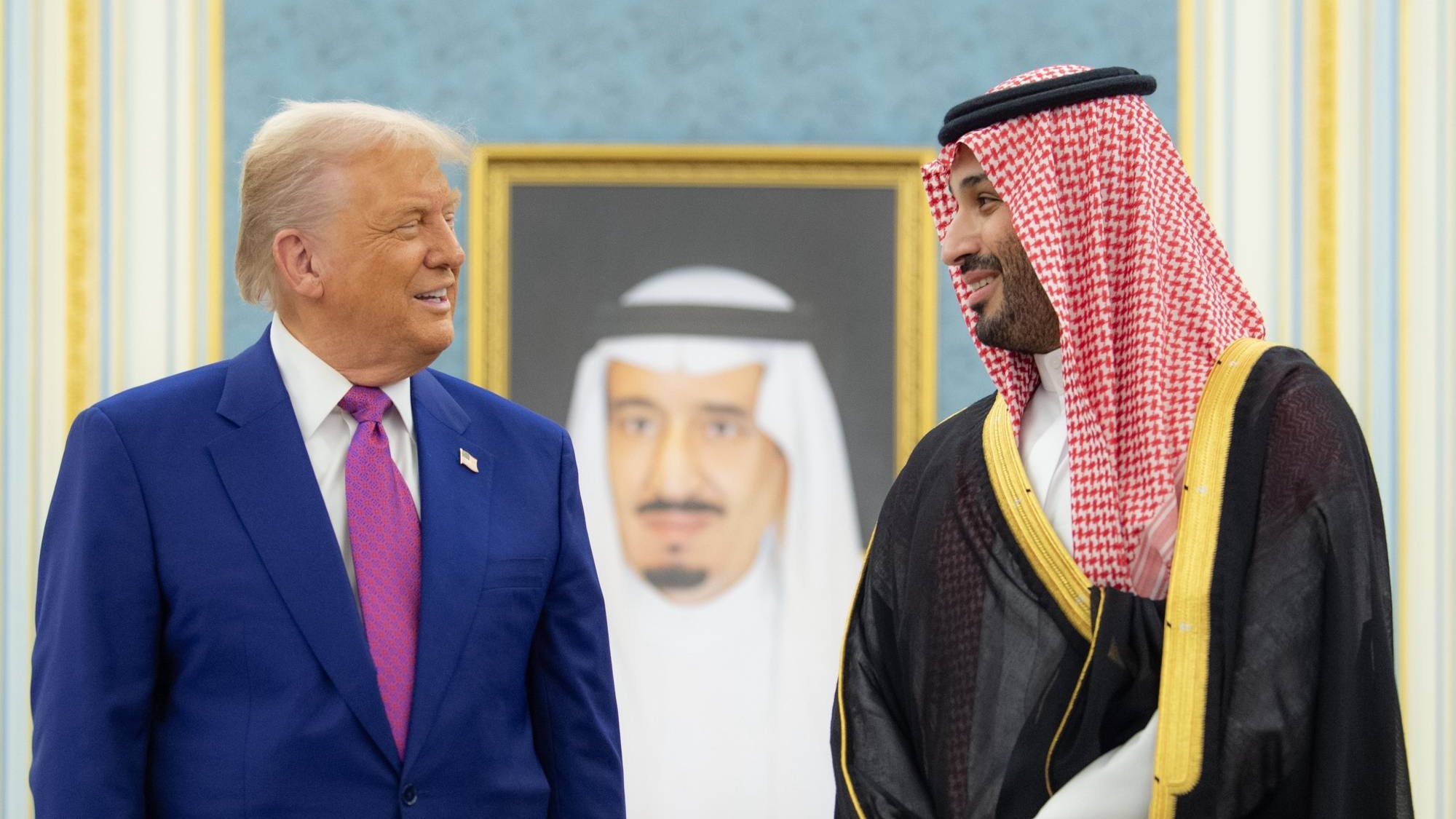 ولي العهد السعودي الأمير محمد بن سلمان يستقبل الرئيس الأميركي دونالد ترامب في الرياض