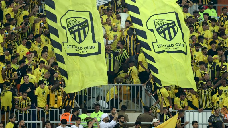 جماهير نادي الاتحاد السعودي في إحدى المباريات