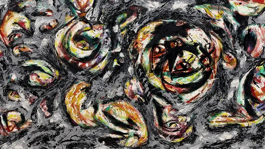 من أعمال الرسام الأميركي جاكسون بولوك