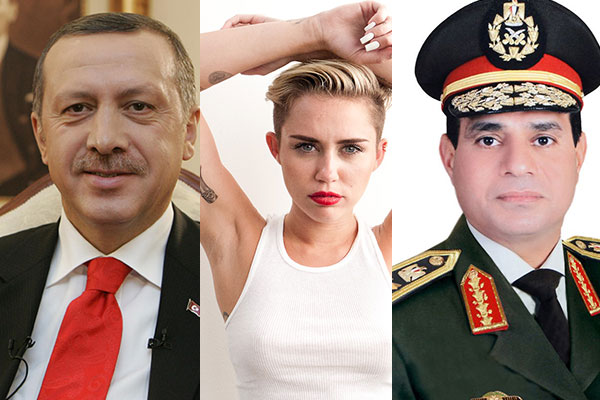 مايلي سايروس تتقدم على السيسي وإردوغان