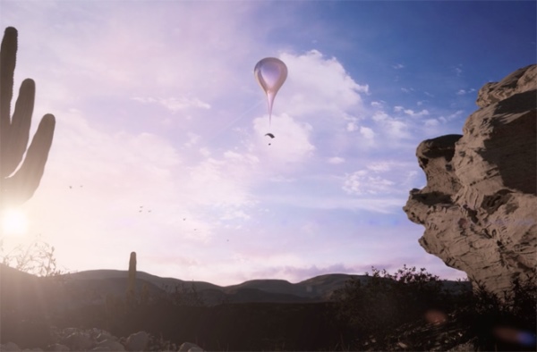 البالون قبل الوصول الى الغلاف الخارجي 