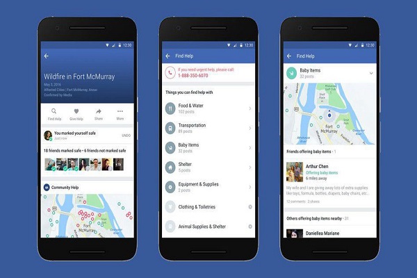 تطبيق فايسبوك لربط المستخدمين بعد الكوارث