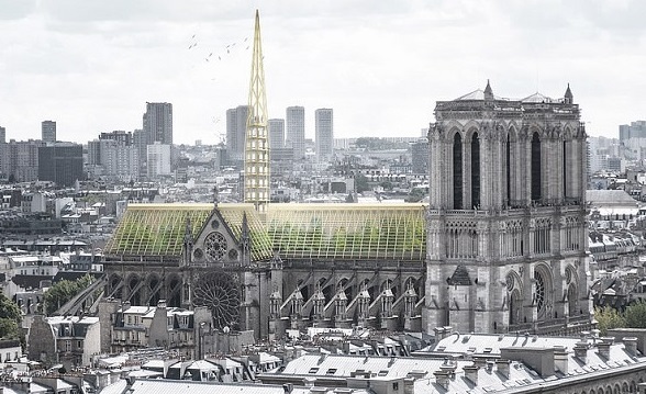 اقتراح بتزويد سقف كاتدرائية نوتردام ببيت زجاجي بيئي !