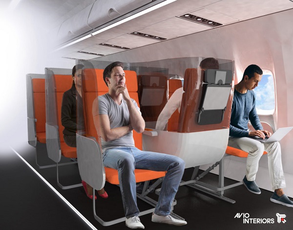 تصميم جديد لمقاعد الطائرات لمرحلة ما بعد كورونا