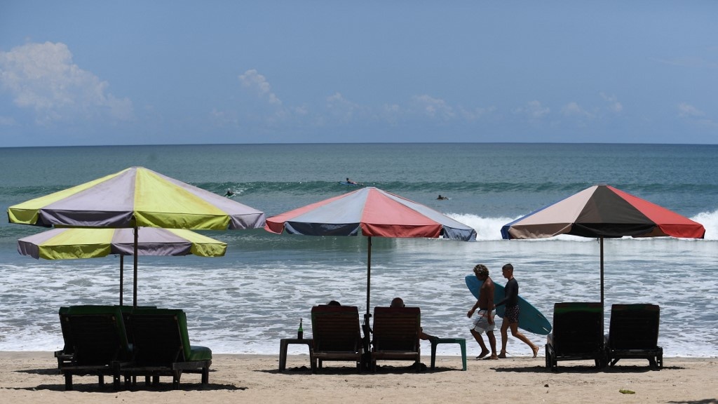 شاطئ كوتا بالقرب من دنباسار في بالي. 14 مارس 2023. 