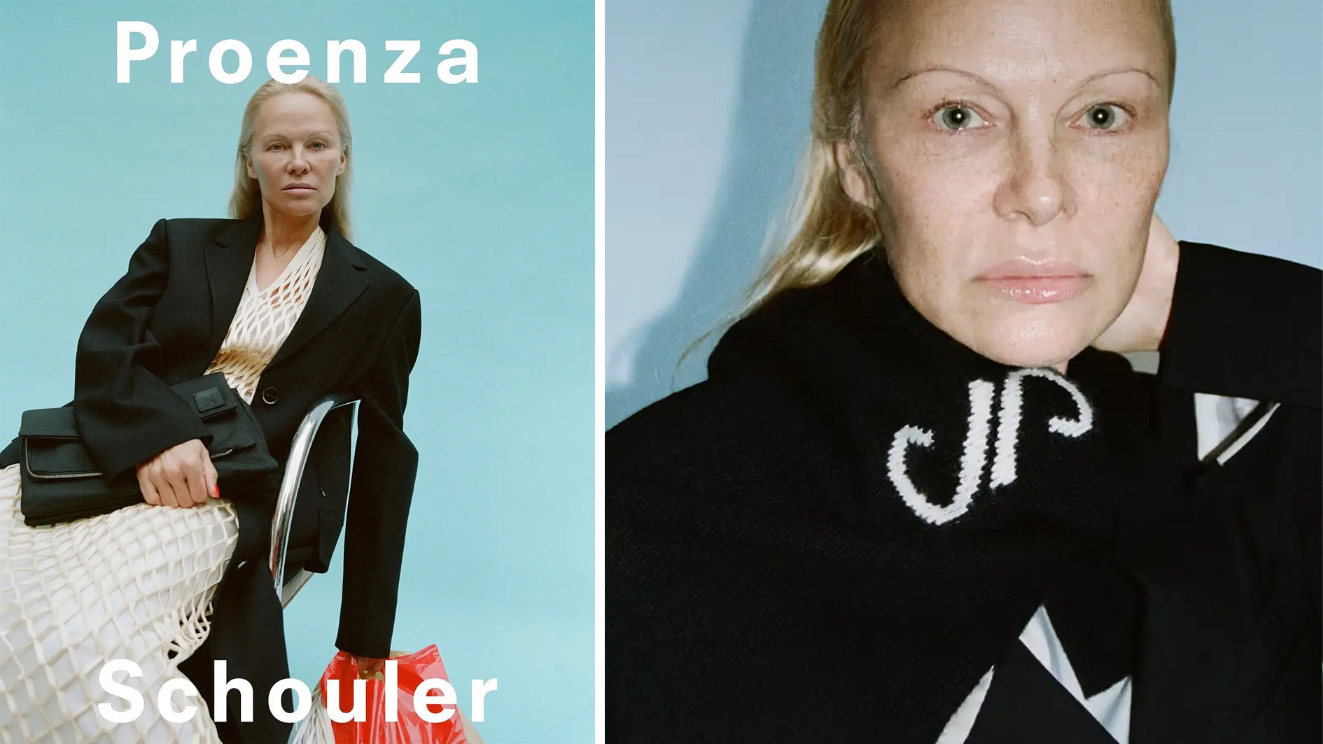 باميلا أندرسون بدون مكياج في حملة الربيع لـ Proenza Schouler