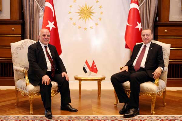 العبادي وأردوغان خلال لقاء سابق في أنقرة