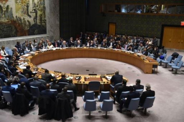 جلسة لمجلس الأمن الدولي في مقر الأمم المتحدة في نيويورك في 10 أبريل 2018