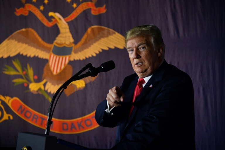 الرئيس الأميركي دونالد ترامب في داكوتا الشمالية في 7 أيلول/سبتمبر 2018