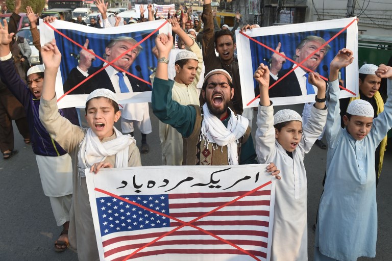تظاهرة في باكستان ضد سياسات ترمب