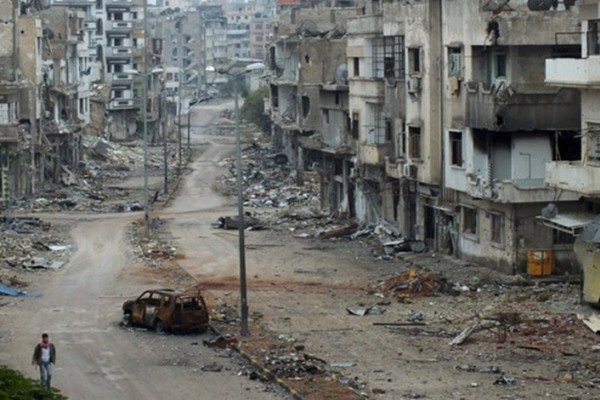 آثار الدمار في حمص