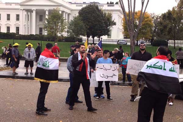 مهاجرون عراقيون في أميركا في وقفة احتجاجية