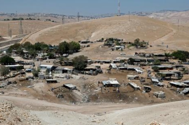 قرية خان الأحمر البدوية في الضفة الغربية المحتلة في 05 تموز/يوليو 2018