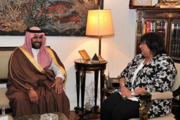جانب من لقاء وزير الثقافة السعودي مع وزيرة الثقافة المصرية (واس)