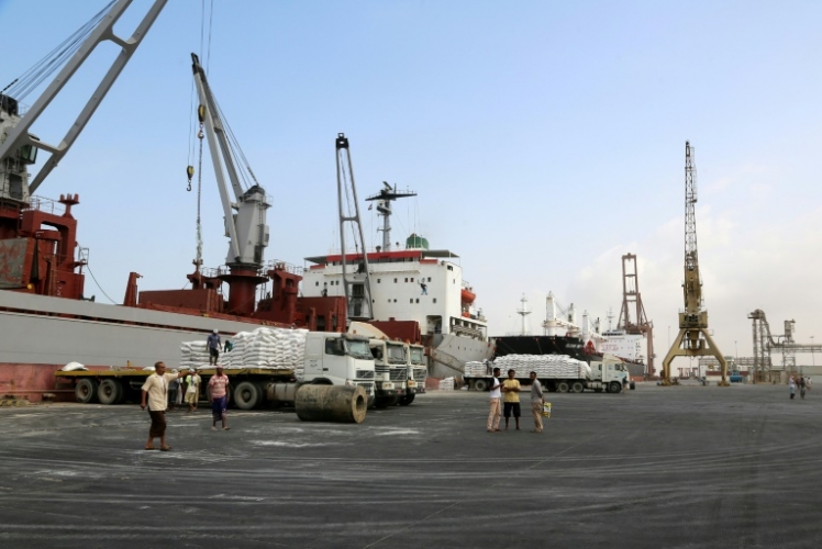 صورة من الارشيف لميناء الحديدة في 27 يناير 2018