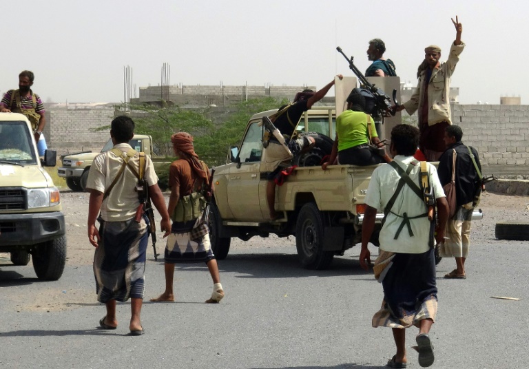 قوات موالية للحكومة اليمنية عند أطراف الحديدة الشرقية في 10 نوفمبر 2018