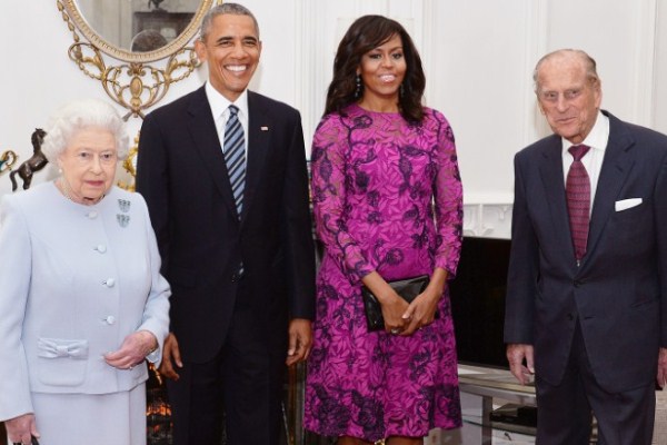 لقاء آل أوباما مع الملكة اليزابيث والأمير فيليب