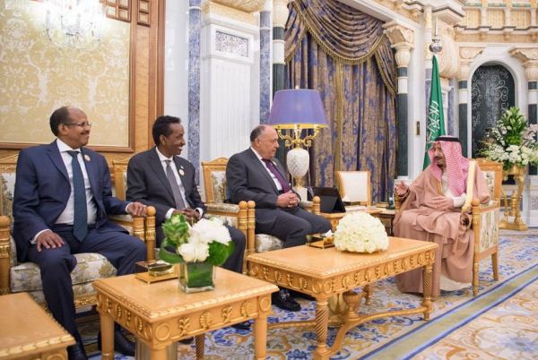 الملك سلمان يستقبل وزراء خارجية مصر وجيبوتي والصومال والسودان ونائب وزير الخارجية اليمني والأمين العام لوزارة الخارجية وشؤون المغتربين الأردني