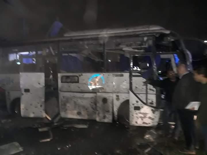 الحافلة التي تعرضت للتفجير