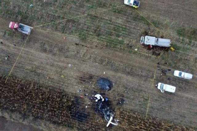 صورة جوية لحادث تحطم الطائرة المروحية في بويبلا