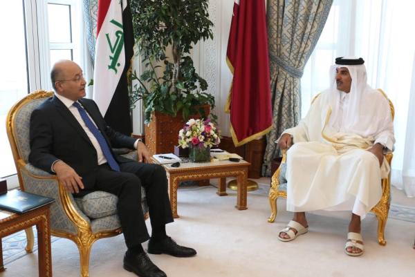 الرئيس صالح مجتمعا في الدوحة مع الامير تميم