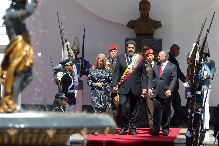 الرئيس الفنزويلي خلال حفل تنصيبه 