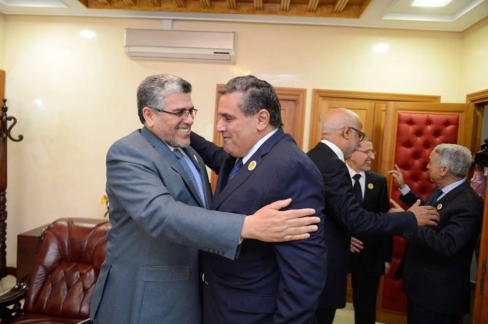 أخنوش والرميد خلال مشاورات تشكيل الحكومة المغربية