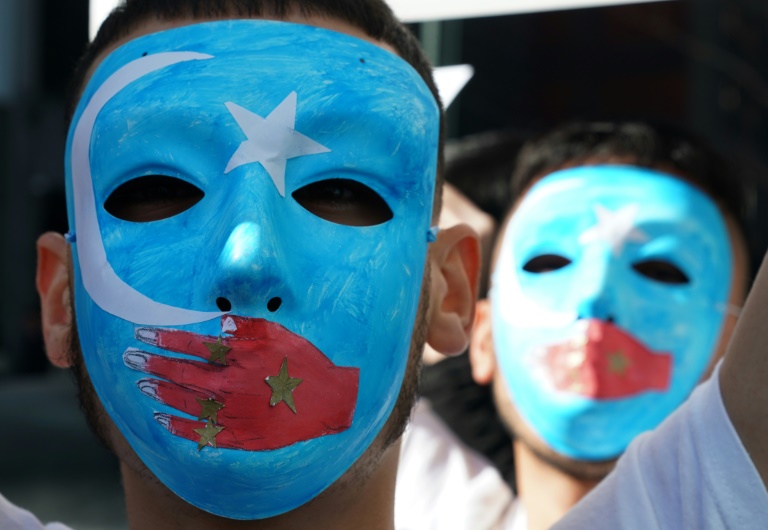 تظاهرة مؤيدة للأويغور أمام مقر البعثة الأميركية لدى الأمم المتحدة، في 5 فبراير 2019