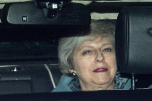 رئيسة الوزراء البريطانية تيريزا ماي في لندن في 14 فبراير 2019