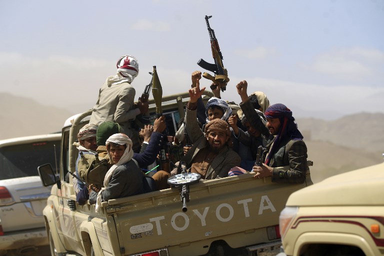 مقاتلون من جماعة الحوثي قرب صنعاء