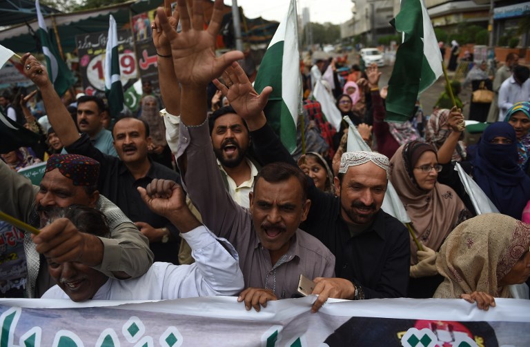 تظاهرة في باكستان مناهضة للهند