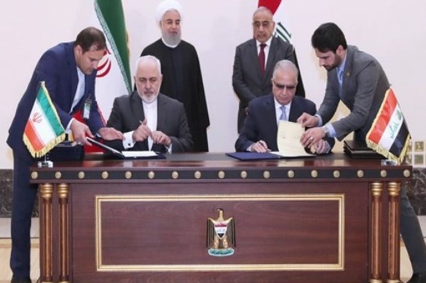وزير خارجية العراق ونظيره الإيراني يوقعان مذكرة تفاهم بحضور عبد المهدي وروحاني