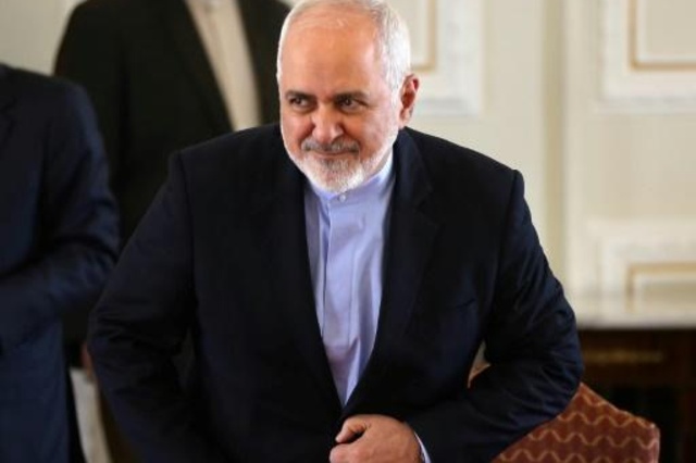 وزير الخارجية الإيراني محمد جواد ظريف في 13 شباط/فبراير 2019 خلال مؤتمر صحافي في طهران