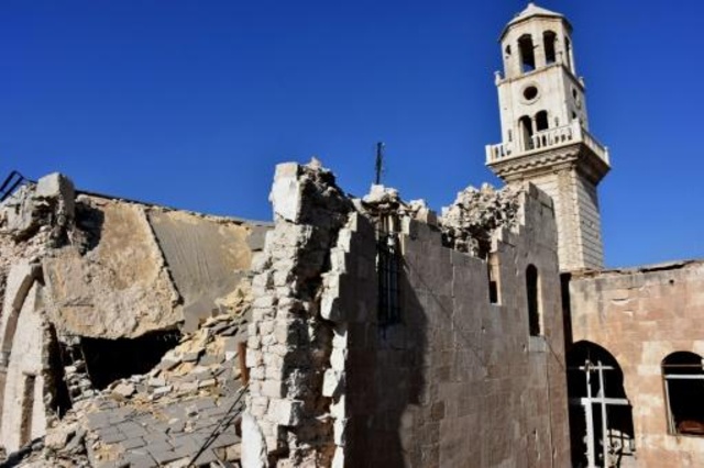 جانب من كاتدرائية الأربعين شهيدا في حلب في 9 كانون الأول/ديسمبر 2016