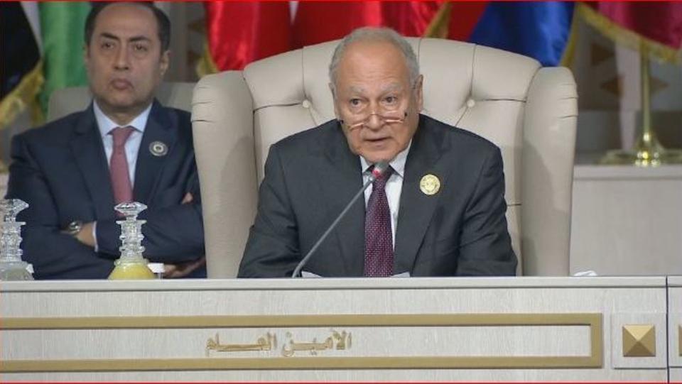 أحمد أبو الغيط متحدثا في قمة تونس