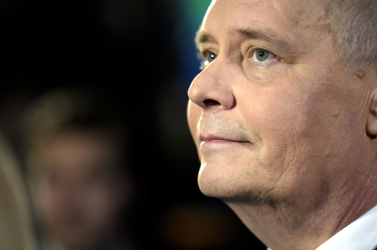 رئيس الحزب الاشتراكي الديموقراطي انتي ريني خلال اعلان النتائج في هلسنكي