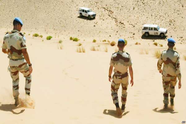 أفراد من بعثة مينورسو الأممية في الصحراء