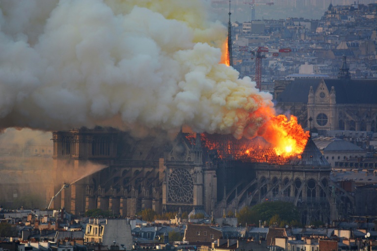حريق كاتدرائية نوتردام الباريسية الاثنين 15 نيسان/أبريل 2019