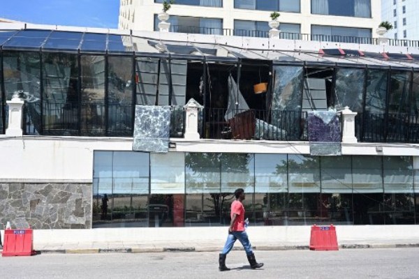 آثار الدمار في العاصمة الكولومبية اثر الاعتداءات