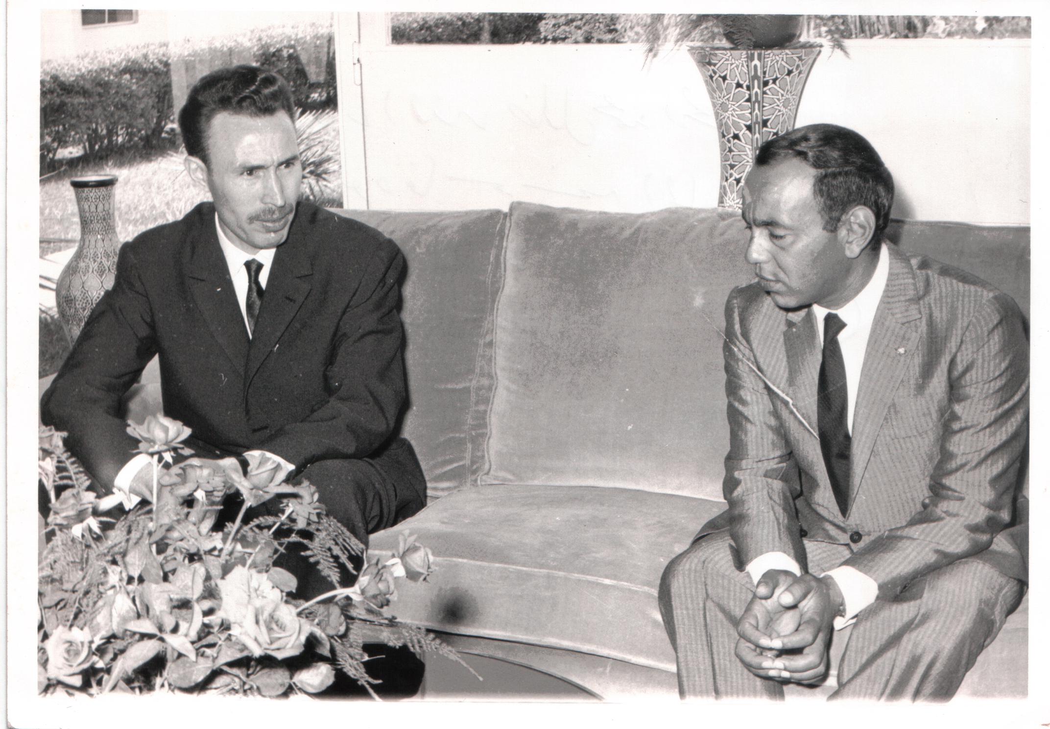  الملك الراحل الحسن الثاني والرئيس الجزائري الراحل هواري بومدين