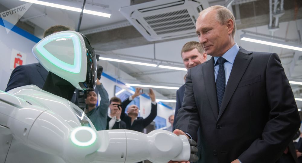 بوتين خلال زيارته للمنشأة العلمية يوم الخميس