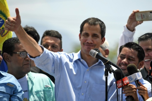 زعيم المعارضة الفنزويلية خوان غوايدو في ولاية ميراندا في 18 مايو 2019