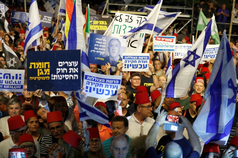 تظاهرة ضد نتانياهو في تل أبيب في 25 مايو 2019