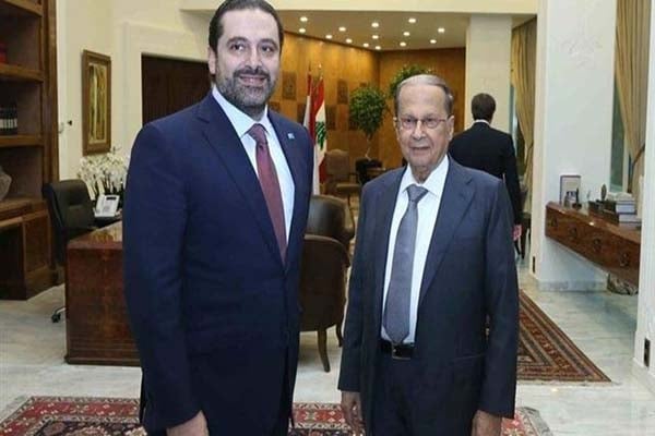 رئيس الجمهورية اللبناني ميشال عون ورئيس الحكومة سعد الحريري