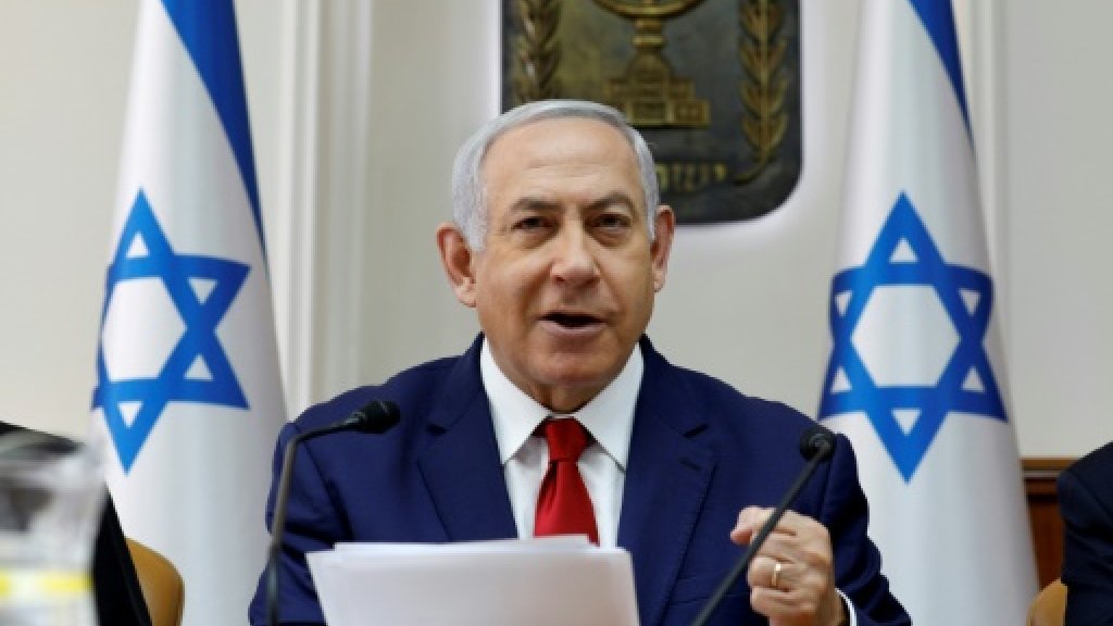 رئيس الوزراء الاسرائيلي بنيامين نتانياهو في اجتماع لمجلس الوزراء في 06 كانون الثاني/يناير 2019 اف ب